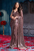 Brown Sequins Embroidered Georgette Saree