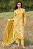 Pale Yellow Color Crepe Silk Floral Printed Unstitched Suit Fabric