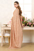 Fawn Georgette Embroidered And Swaroski Work Saree