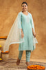 Powder Blue Color Cotton Neck Embroidered Unstitched Suit Fabric