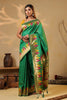 Sea Green Color Cotton Silk Woven Saree
