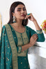 Teal Silk Zari Woven Suit Set
