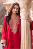 Cherry Red Zari & Sequins Embroidered Silk Suit