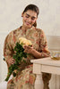 Beige Chanderi Silk Floral Printed Kurta Set