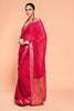 Fuchsia Pink Color Georgette Woven Saree