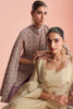 Cream Tussar Silk Pita Embroidered Suit With Embroidered Sharara