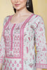 Sea Green Cotton Floral Printed & Neck Embroidered Suit
