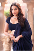 Navy Georgette Resham And Swaroski Embroidered Saree