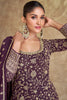 Wine Color Georgette Heavy Embroidered Anarkali Suit