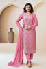 Pink Crepe Silk Embroidered Unstitched Suit