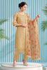 Fawn Organza Resham Embroidered Unstitched Suit Material