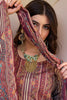 Beige & Wine Spun Mughal-Inspired Paisley Printed Unstitched Suits Material