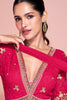 Magenta Georgette Resham, Zari and Sequins Embroidered Alia Cut Anarkali Gown