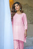 Pink Cotton Resham Embroidered Kurti