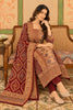 Maroon Resham Woven Pashmina Unstitched Suit Material