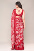Maroon Color Floral Printed Chiffon Saree