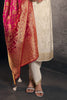 Cream Silk Embroidered & Woven Suit Set