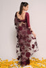 Wine Color Net Embroidered Saree