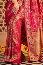 Rani Mulerry Silk Resham And Zari Woven Saree