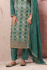 Sea Green Silk Zari Woven And Embroidered Unstitched Suit Material