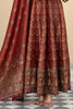 Maroon Silk Printed Anarkali Suit