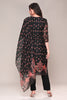 Black Chanderi Silk Printed Straight Suit