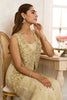 Beige Shimmer Fabric Embroidered Jacket, Crop Top & Palazzo Co-ord Set