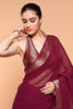 Purple Color Georgette Woven Saree