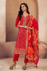 Red Zari Woven & Embroidered Silk Suit