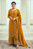 Mustard Colour Embroidered Silk Unstitched Suit Fabric