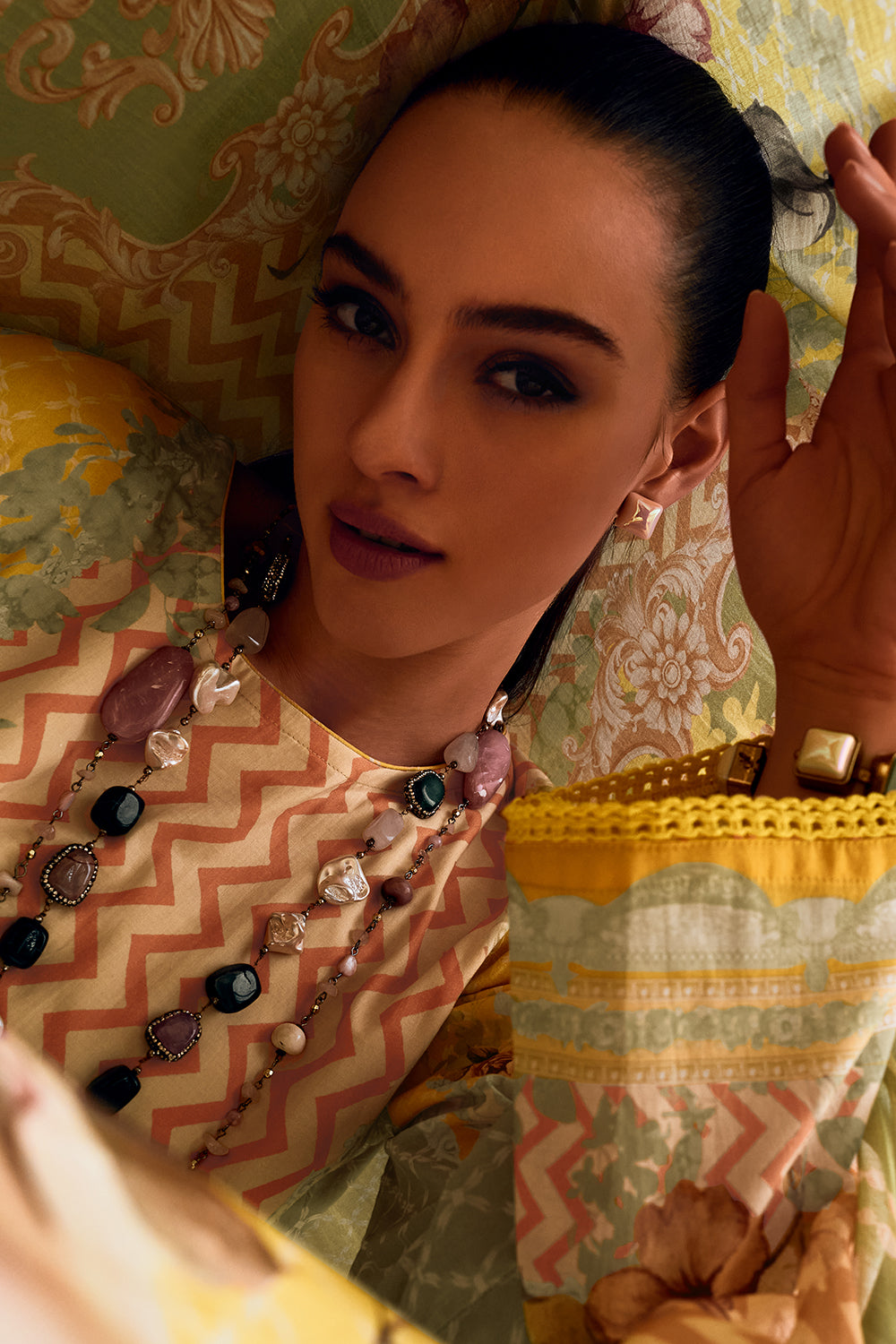 Yellow Colour Cotton Printed Unstitched Suit Material