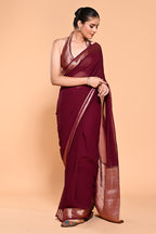 Purple Color Georgette Woven Saree
