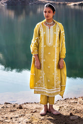 Mustard Color Resham Embroidered Suit
