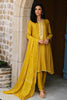 Mustard Silk Printed & Neck Embroidered Unstitched Suit