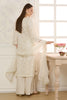Cream Kota Cotton ChikanKari Unstitched Suit Material
