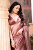 Mauve Tissue Silk Zari Woven Saree