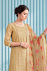 Fawn Organza Resham Embroidered Unstitched Suit Material