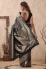 Black Color Woven Silk Saree