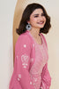 Pink Crepe Silk Embroidered Unstitched Suit