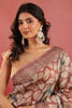 Rust Tussar Silk Printed Saree