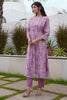 Lavender Floral Printed Muslin Kurta Set