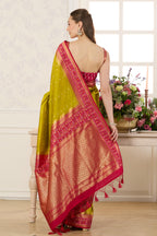 Sage Green Woven Chanderi Silk Saree