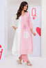 Pink Cotton Printed Kurta Set