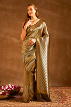 Black Banarasi Silk Zari Woven Saree