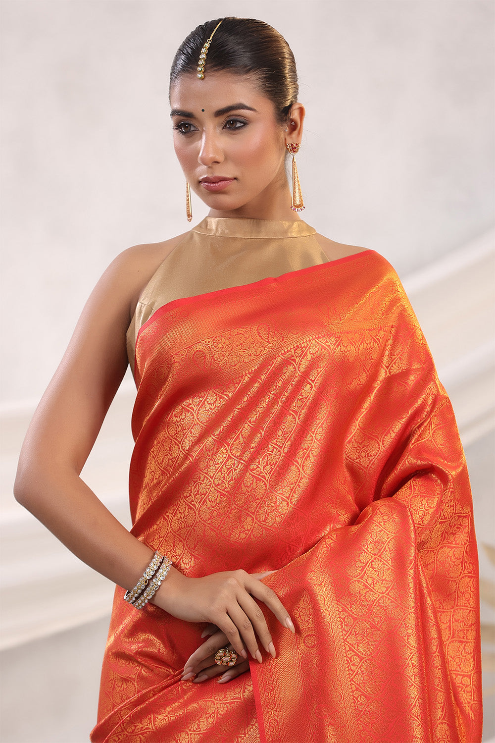 Red Color Silk Zari Woven Saree