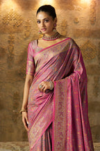 Rani Minakari Woven Silk Saree