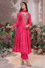 Magenta Pink Printed & Emboridered Anarkali Suit
