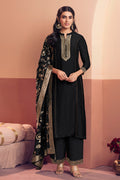 Black Woven Silk Suit