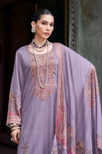 Lavender Spun Pashmina Printed Unstitched Suit Fabric