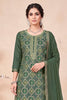 Green Zari Woven Silk Unstitched Suit Fabric